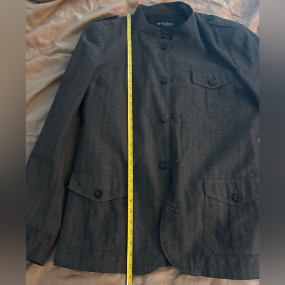 Men’s Guess tab collar jacket/sport coat XL charcoal gray - Picture 8 of 10